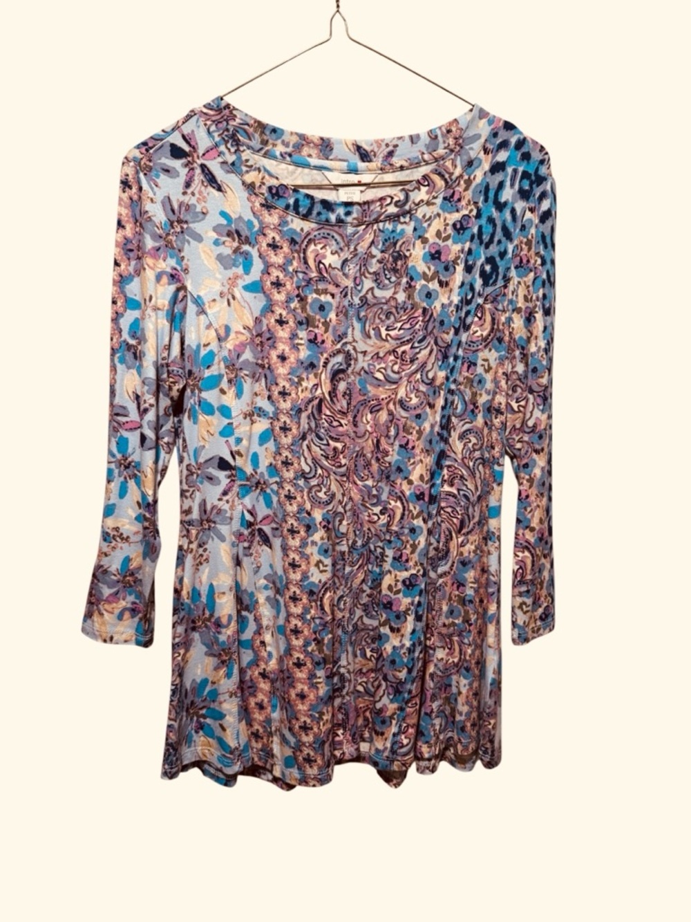 Intro Floral and Paisley Print Long Sleeve Women's Top